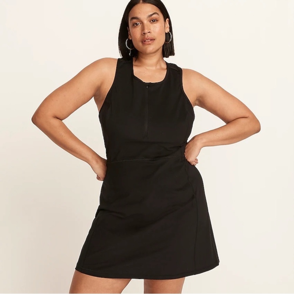 J. Crew Active Cloudstretch half zip sports dress in black size M EUC
